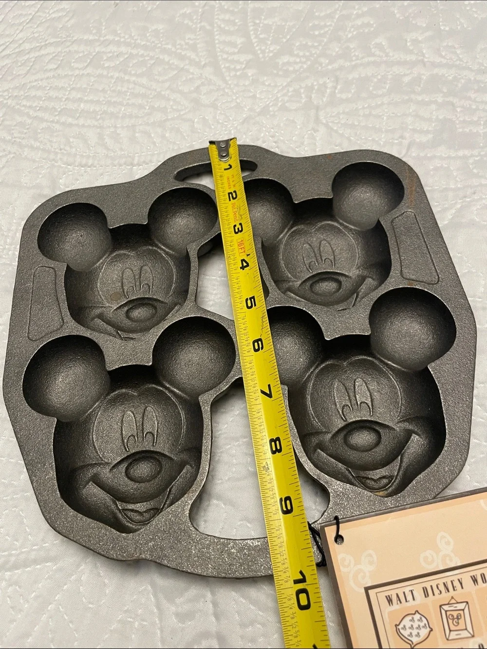 Vintage Tag Attached WALT DISNEY WORLD AT HOME Cast Iron Muffin Pan Collectible